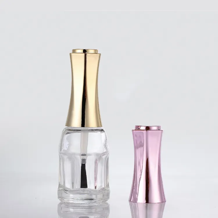 high quality golden nail polish bottle unique cap with brush