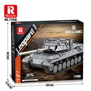 Ensemble de construction de char Leopard 1, 1273 pièces, échelle 1:26, modèle de véhicule en briques, jouet de construction éducatif pour les amateurs - Product Image 1