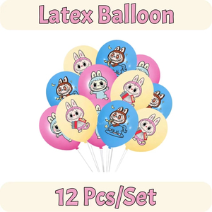 Labubu Tema 12-Inch Látex Balões Set Cartoon Party <span class=keywords><strong>Supplies</strong></span> para Decorações de Aniversário Infantil - Product Image 2