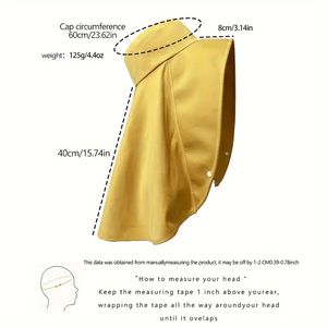 Ampio scialle protezione solare cappello musulmano per donna protezione collo cappello ampio scialle protezione solare copricapo coda di cavallo - Product Image 2