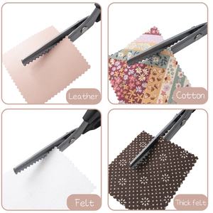 <span class=keywords><strong>Tijeras</strong></span> <span class=keywords><strong>dentadas</strong></span> de tela de acero inoxidable, empuñaduras cómodas, manualidades, corte en zigzag, <span class=keywords><strong>tijeras</strong></span> de <span class=keywords><strong>costura</strong></span>, confección profesional de mano - Product Image 2