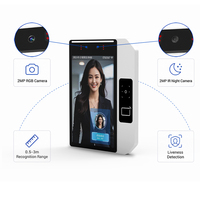 Easco Machine de contrôle d'accès biométrique avec reconnaissance faciale et vision nocturne, 8 pouces, Android, à fixer au mur, pour le suivi du temps de présence au bureau