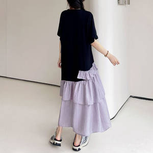 שמלת מקסי אופנה קוריאנית שמלת גופיה ארוכה של חולצת טי שמלה מזדמנים נשים - Product Image 2