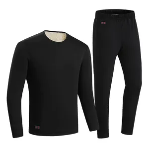 Best Selling Round Neck Cotton Heated Thermal Underwear For Men Winter Stretch Thermal Underwear Suit