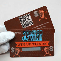 Cartes à gratter personnalisées avec impression sérigraphique sur plastique pour la promotion, les jeux et les bons cadeaux