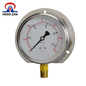 2026 HENGZAN 63mm Paslanmaz Çelik Hidrolik Gliserin Yağlı <span class=keywords><strong>Bourdon</strong></span> Tüp Basınç Göstergesi Arka Montaj Flanşı 0-100MPa Aralığı - Product Image 1