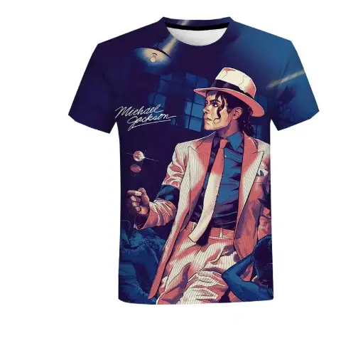 Michael Jackson camicia stampata in 3D per uomo cantante Hip Hop 3D stampa digitale Tshirt Casual All Over Print top t-Shirt abbigliamento