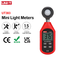 Medidor de Luz Digital UNI-T UT383, Luxómetro con Certificación CE, Rango de 200,000 Lux, Fotómetro True RMS, Medición de Iluminancia Máxima/Mínima