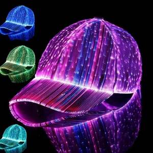 Custom Wholesale Waterproof New Design Fashion Hip Hop Baseball Hat Led <b>Light</b> up Hats With Custom Logo <b>Light</b> Led Party Hats - Product Image 1