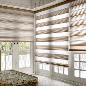 Echoration Korean Zebra Blinds Custom Day and Night Window Shades <b>Motorized</b> Roller <b>Curtains</b> Automatic Light Filtering Modern - Product Image 1
