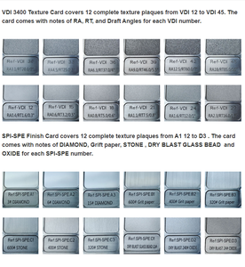 Carte de texture VDI 3400 et carte de finition SPI-<span class=keywords><strong>SPE</strong></span> pour échantillon de finition de surface en plastique moulé par injection en stock - Product Image 6