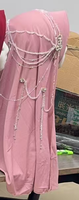 Hijab musulman tendance - Voile en maille haute densité grande taille à effet feuille de lotus pour femme -1