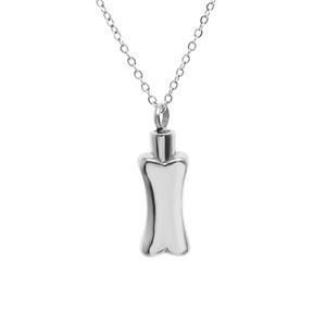 Collier personnalisé en acier inoxydable en forme <span class=keywords><strong>d</strong></span>'os pour cendres de chien, tendance, commémoration, urne funéraire pour animaux de compagnie, cadeau <span class=keywords><strong>d</strong></span>'aide funéraire, vente en gros - Product Image 1
