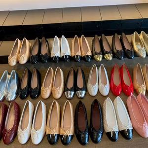 Zapatos Planos de Ballet de Cuero Genuino para Mujer, Diseño Casual con Lazo y Cuadros, Cómodos y Suaves para Primavera - Product Image 1