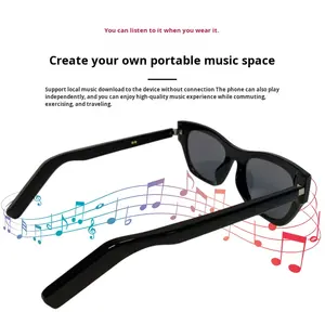 Lunettes intelligentes IA transfrontalières très vendues pour la traduction multilingue, monture fine, solution anti-reflet bleue, noires, intelligentes - Product Image 3