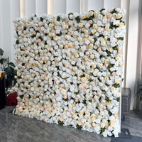 Promo Spesial Latar Belakang Bunga Pernikahan 8ft 8ft Warna Pink Dekorasi Bunga Artificial untuk Hotel Dinding Bunga 5D