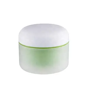 中国制造商供应豪华定制绿色双壁塑料化妆品包装面霜罐