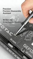 Jeu de tournevis professionnel FixCraft OEM 24 pièces avec embouts et étui rigide pour la maintenance et le démontage de téléphones portables, montres et lunettes