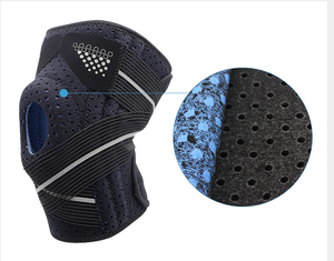 Rodillera Profesional con Amortiguador de Silicona y Soporte de Resorte, Rodillera de Compresión Ajustable para Deportes y Correr - Product Image 1