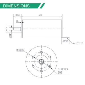 Motor Bibo Fulling de 28 mm NEMA11 60 mN.m 24 V 72,5 W, Motor sin Escobillas para Cortacésped Robótico, Motor sin Ranuras para Aplicaciones de Drones - Product Image 2