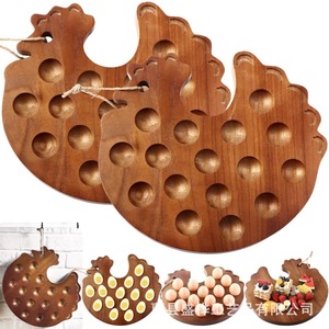 Bandeja de madera para huevos, forma irregular, 18 agujeros, estante de almacenamiento de cocina para huevos y aperitivos - Product Image 1