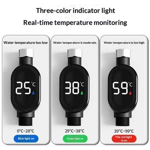 Soffione Doccia Digitale Selezionato con Cura, Display LED <span class=keywords><strong>Esterno</strong></span> per Temperatura Acqua, Materiale ABS, Installazione a Spirale, per Bambini - Product Image 4