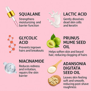 Sérum après-rasage végétalien à l'acide glycolique et au squalane - Sérum <span class=keywords><strong>anti</strong></span>-rougeurs, exfoliant et réparateur pour peaux sensibles - Product Image 4