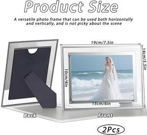 Cadre photo en verre cristal de 5 pouces, support d'affichage de photos de mariage de 5 pouces, cadre photo pour bébé, studio photo pour enfants, vente en gros - Product Image 2