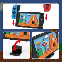 Ensemble de blocs de construction de console de jeu rétro à succès – Scène de jeu pixelisée – Modèle de console en briques – Jouet de collection pour adultes