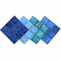 Colorize फैक्टरी मूल्य थोक नीले मोज़ेक लक्जरी घुटा हुआ वर्ग स्विमिंग पूल के लिए मिट्टी के मोज़ेक टाइल आँगन फाउंटेन