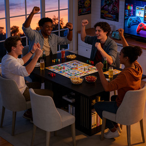 Meja Makan Kayu Oak Hitam Desain Khusus Harga Grosir dengan Ruang Penyimpanan Besar - Product Image 5