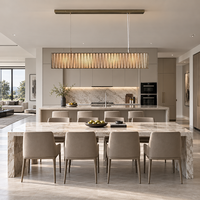 Suspension linéaire en verre, style moderne et luxueux, pour salle à manger, restaurant, villa, hôtel, éclairage sur mesure, fabricant OEM ODM