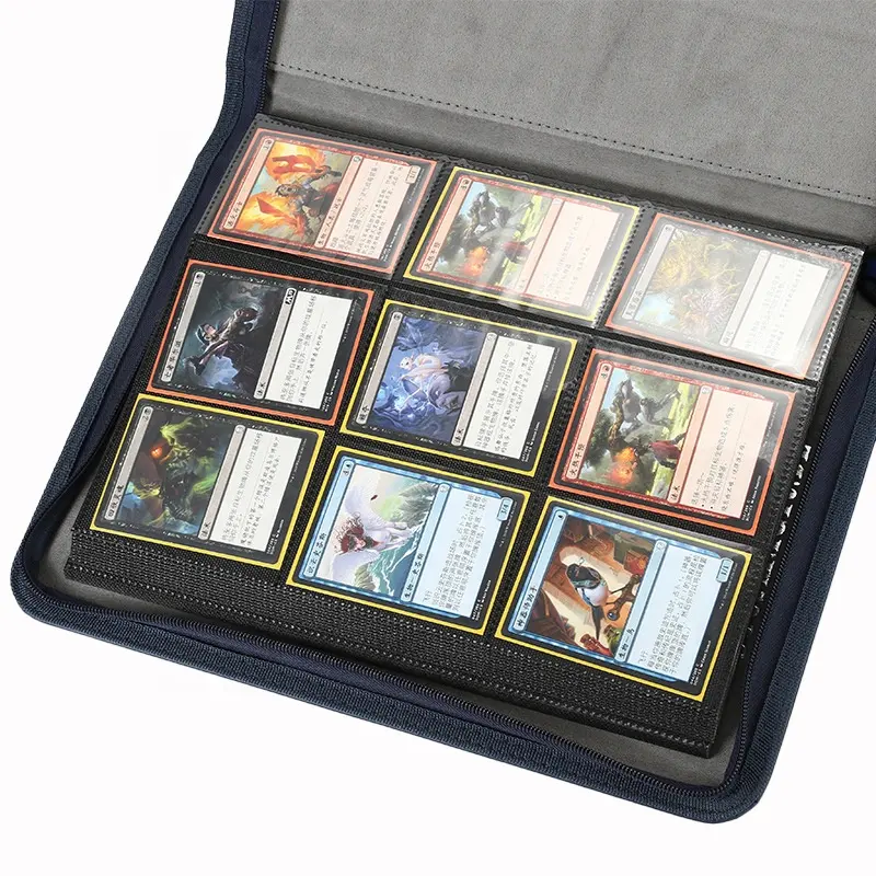 Album de cartes à collectionner avec 9 pochettes personnalisées et 9 pochettes en cuir PU pour la protection des cartes