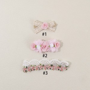 Diadema de Flores Rosa Bebé en <span class=keywords><strong>3</strong></span> Colores, Accesorios para el Cabello de Niña, Diadema de Nailon con Flores, Diadema para Bebé - Product Image 2