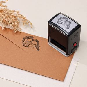 Изготовленный на заказ штамп для портретов, предварительно окрашенный штамп для самостоятельных чернил, резиновый штамп по индивидуальному заказу с фото - Product Image 4