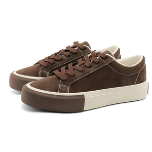 Nouvelles Baskets Tendance pour Hommes, Chaussures Vulcanisées en Similicuir Marron pour Adolescents Filles et Garçons, Prix Bas, Usine Wenzhou, Haute Qualité, Marque Américaine - Product Image 1