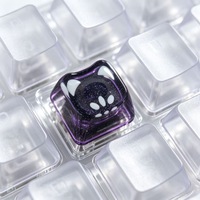 Custom Epoxy Resin Cat Shape Jelly Keycaps Black/Blue/Pink Single ESC Keycaps for Fidget Toy and Mx Switch Mechanical Keyboard