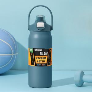 Logo personnalisé Gobelet en acier inoxydable isolé à double paroi 26oz-50oz flacon à vide de voyage sportif avec pour poignée de couvercle de paille - Product Image 4