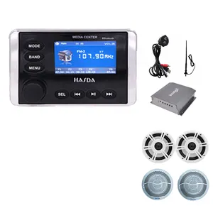 Tekne yat deniz ses seti H-336 mp3 çalar stereo radyo bluetooth 6.5 ''coaxial 10''300W alt 4 kanal 400w Amp USB anten