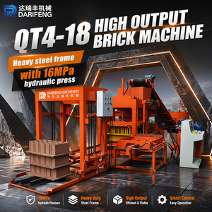 เครื่องทำอิฐ QT4-18 ผลิตอิฐได้ปริมาณมาก เครื่องทำอิฐแบบล็อค ออกแบบมาเพื่อการก่อสร้างที่มีประสิทธิภาพ - Product Image 1