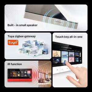 Panneau <span class=keywords><strong>de</strong></span> commande intelligent Tuya <span class=keywords><strong>de</strong></span> 6 pouces, interrupteur sans fil, passerelle Zigbee, WiFi, interrupteur tactile intelligent pour hôtel avec amplificateur <span class=keywords><strong>de</strong></span> musique F5 - Product Image 4