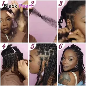 18 Pouces 50g Vrac Afro Crépu 100% Vrais Cheveux Humains Brésiliens Remy Mini Tresses Torsadées Locs Crochet Bouclées Crépues Styles Protecteurs Perruques - Product Image 5