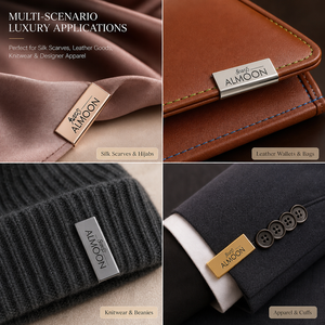 Etiquetas de Metal de Lujo Personalizadas con Logotipo en Relieve 3D, Etiquetas de Latón sin Coser para Ropa - Product Image 2