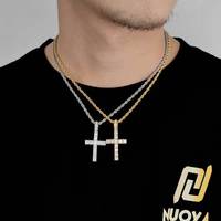 Pendentif Croix Hip Hop en Argent Sterling S925 pour Homme, Moissanite VVS, 2mm 3mm 4mm 5mm – Grande Vente