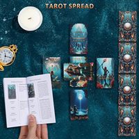 Cartes de tarot personnalisables en papier avec feuille d'aluminium bleue, coins biseautés, vente en gros, estampage à chaud, impression couleur, PET, imperméables, pour la famille