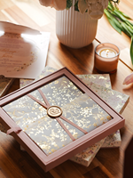 Boîte d'invitation de mariage personnalisée en aquarelle florale, carte 3D en forme de coquille avec impression dorée perlée pour papeterie de mariage de luxe