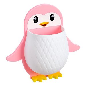 Support mural en silicone pour pinceaux de maquillage, sans perforation, pour télécommande, modèle Penguin - Product Image 4