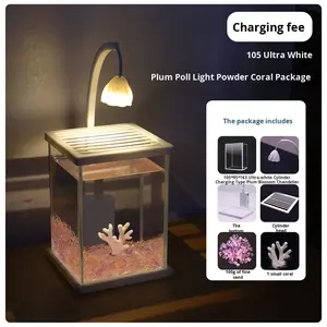 Acquario rettangolare in vetro con sfondo <span class=keywords><strong>nero</strong></span>, kit di paesaggistica, creativo, da tavolo, per pesci <span class=keywords><strong>Betta</strong></span>, ricaricabile, stile influencer - Product Image 6