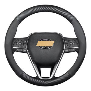 ปลอกหุ้มพวงมาลัยรถยนต์ หนังคาร์บอนไฟเบอร์ สำหรับรถยนต์โตโยต้า โฟล์คสวาเกน มาสด้า พร้อมโลโก้รถยนต์ - Product Image 4