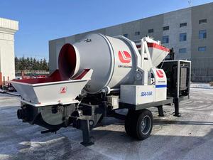 Mezclador de hormigón móvil con bomba de hormigón montada en remolque de motor diésel con bomba mezcladora de hormigón con bomba para construcción de viviendas - Product Image 2